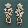 American Diamond Long Earring With Mehndi Plating