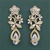 American Diamond Long Earring With Mehndi Plating