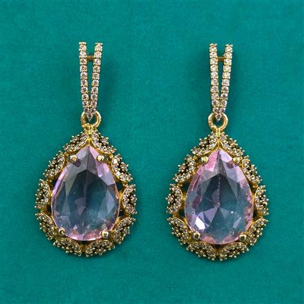 American Diamond Classic Earring With Mehndi Plating