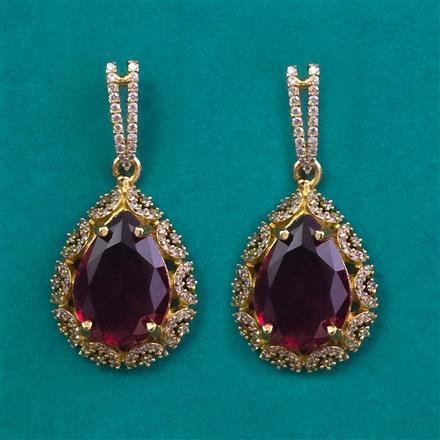 American Diamond Classic Earring With Mehndi Plating