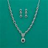 American Diamond Classic Necklace With Rhodium Plating