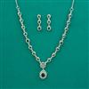 American Diamond Classic Necklace With Rhodium Plating