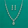 American Diamond Classic Necklace With Rhodium Plating