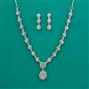 American Diamond Classic Necklace With Rhodium Plating