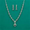 American Diamond Classic Necklace With Rhodium Plating