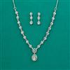 American Diamond Classic Necklace With Rhodium Plating