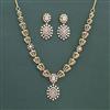 American Diamond Classic Necklace With 2 Tone Plating