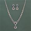 American Diamond Classic Necklace With Rhodium Plating