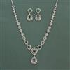 American Diamond Classic Necklace With Rhodium Plating