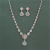 American Diamond Classic Necklace With Rhodium Plating