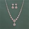 American Diamond Classic Necklace With Rhodium Plating