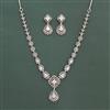 American Diamond Classic Necklace With Rhodium Plating