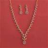 American Diamond Classic Necklace With 2 Tone Plating