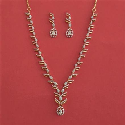 American Diamond Classic Necklace With 2 Tone Plating