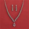 American Diamond Classic Necklace With Rhodium Plating