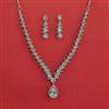 American Diamond Classic Necklace With Rhodium Plating