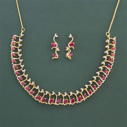 American Diamond Classic Necklace With 2 Tone Plating