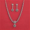 American Diamond Classic Necklace With Rhodium Plating