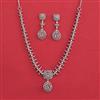 American Diamond Classic Necklace With Rhodium Plating
