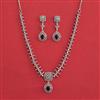 American Diamond Classic Necklace With Rhodium Plating
