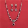 American Diamond Classic Necklace With Rhodium Plating