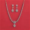 American Diamond Classic Necklace With Rhodium Plating