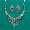 American Diamond Classic Necklace With Rhodium Plating