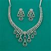 American Diamond Classic Necklace With Rhodium Plating