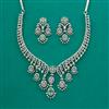 American Diamond Classic Necklace With Rhodium Plating