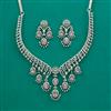 American Diamond Classic Necklace With Rhodium Plating