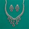 American Diamond Classic Necklace With Rhodium Plating