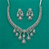 American Diamond Classic Necklace With Rhodium Plating