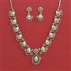 American Diamond Moti Necklace With 2 Tone Plating Rhodium Plating