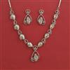 American Diamond Moti Necklace With 2 Tone Plating Rhodium Plating