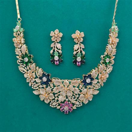 American Diamond Classic Necklace with Carat Plating