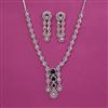 American Diamond Classic Necklace With Rhodium Plating