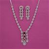 American Diamond Classic Necklace With Rhodium Plating