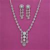 American Diamond Classic Necklace With Rhodium Plating