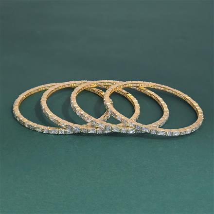American Diamond Classic Bangles With 2 Tone Plating