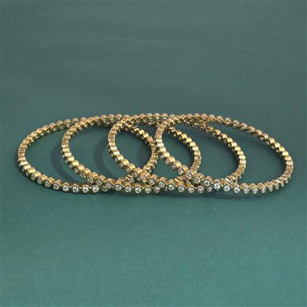 American Diamond Classic Bangles With Mehndi Plating