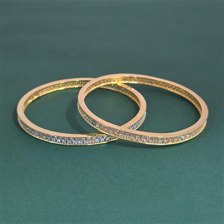 American Diamond Classic Bangles With 2 Tone Plating