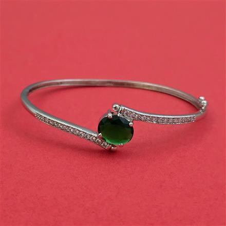 American Diamond Openable Kada With Rhodium Plating