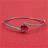 American Diamond Openable Kada With Rhodium Plating