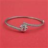 American Diamond Openable Kada With Rhodium Plating