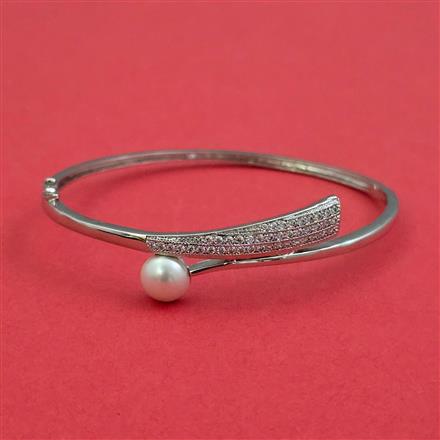 American Diamond Moti Kada With 2 Tone Plating Rhodium Plating