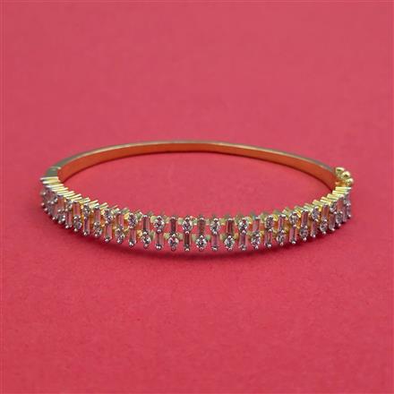 American Diamond Openable Kada With 2 Tone Plating Rhodium Plating