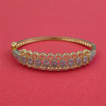 American Diamond Openable Kada With 2 Tone Plating Rhodium Plating