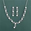 American Diamond Moti Necklace With 2 Tone Plating Rhodium Plating