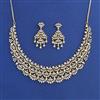 American Diamond Classic Necklace With 2 Tone Plating Rhodium Plating