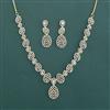 American Diamond Classic Necklace With 2 Tone Plating Rhodium Plating